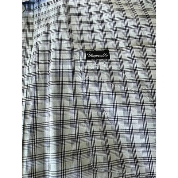 Facconable Men's Blue Gingham Long Sleeve Button Down Shirt Size XXL - Picture 7 of 7